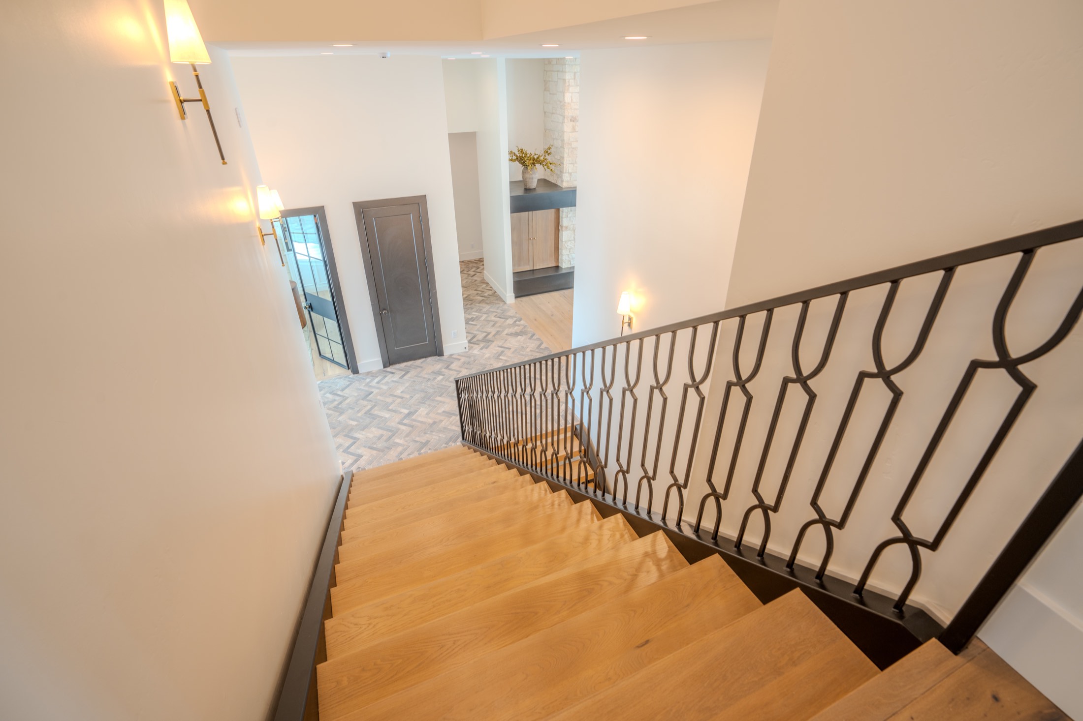 Steel and white oak staircase