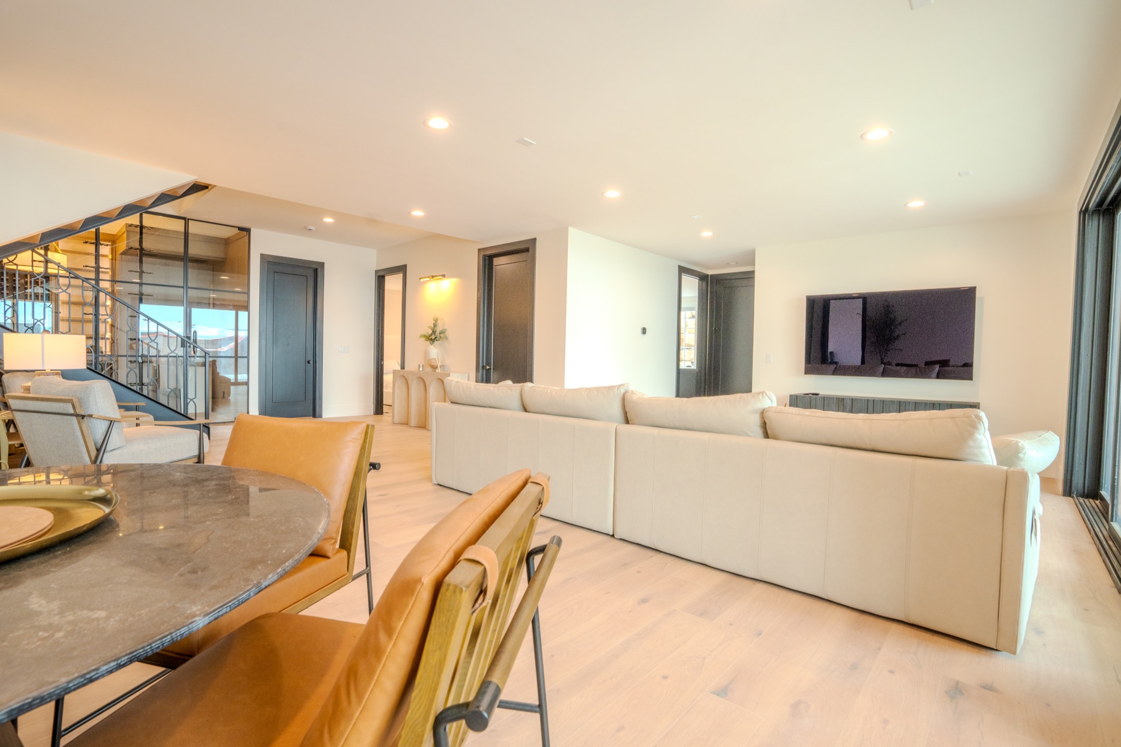 Lower-level living and kitchenette