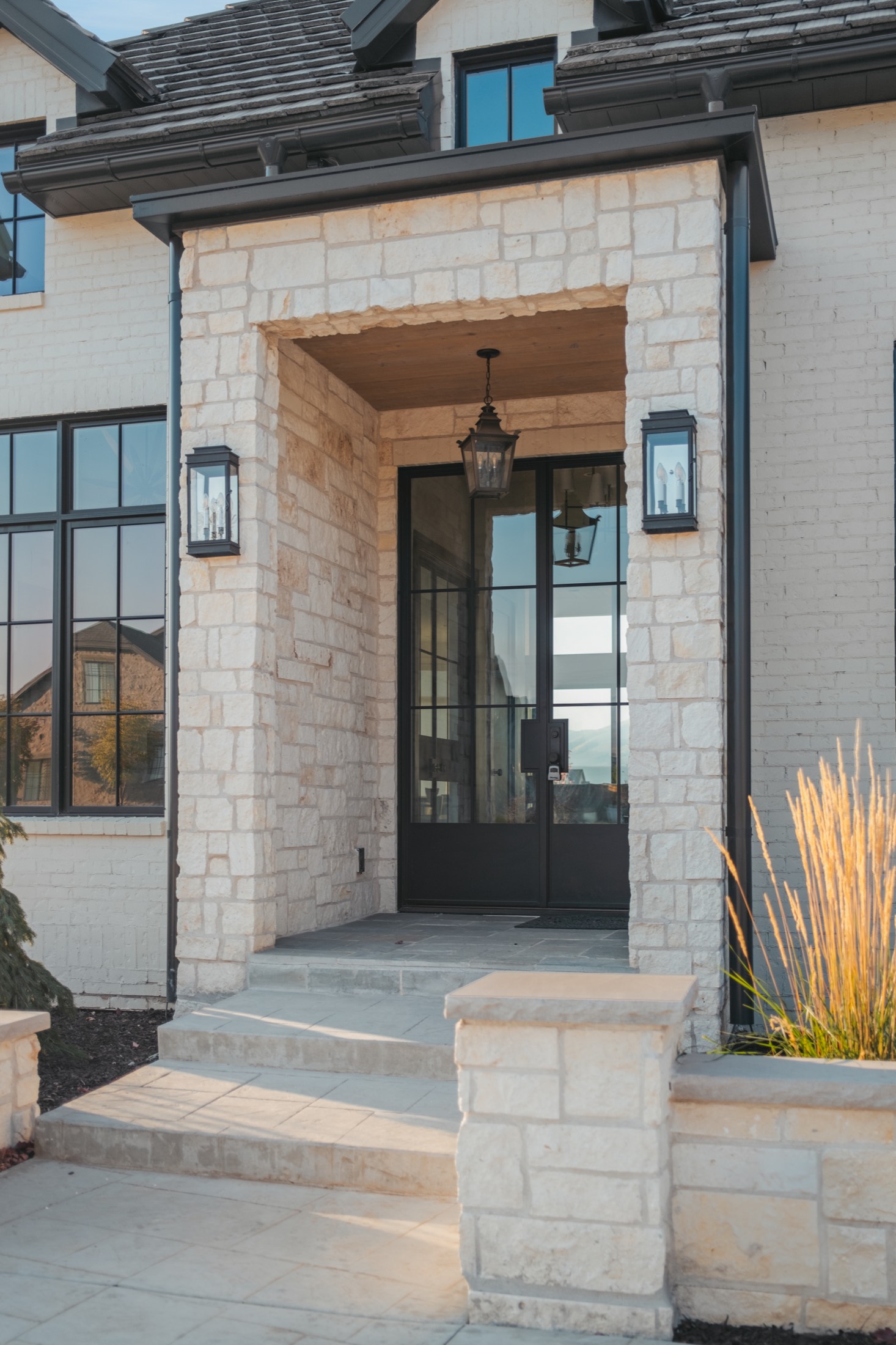 Timber Creek custom home at dusk